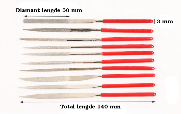 Filsett diamantfiler metallfil