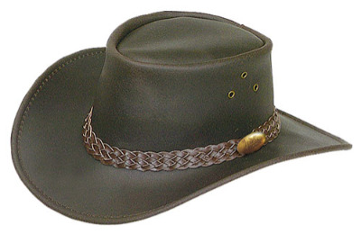Jacaroo Wallaroo brun Australsk skinnhatt lærhatt cowboyhatt